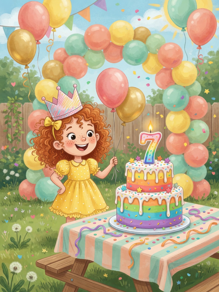 Luna's rainbow 7th birthday